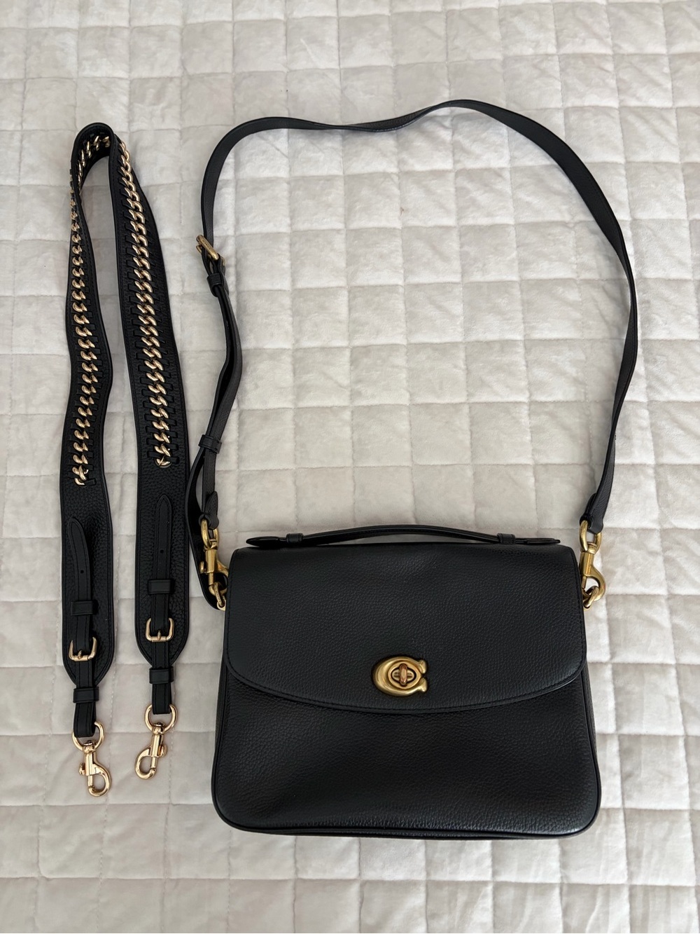Coach Cassie black and gold & additional strap